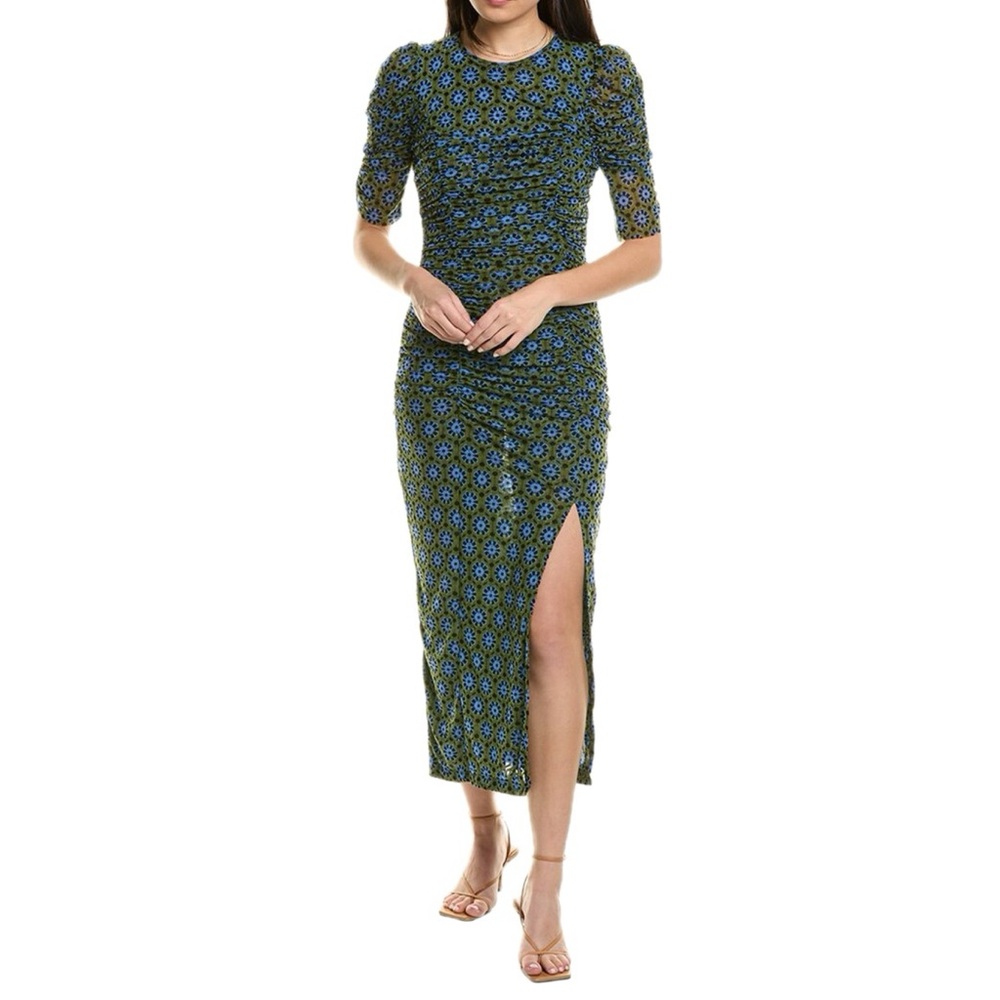 Free People | NWOT Briella Ruched Printed Midi Dress
